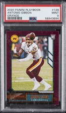 2020 PANINI PLAYBOOK ORANGE #128 ANTONIO GIBSON PSA 9