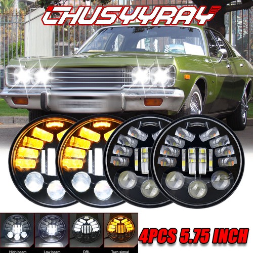 4Pcs 5.75'' 5-3/4 inch LED Headlights Projector Sealed Hi-Lo Beam for Ford LTD