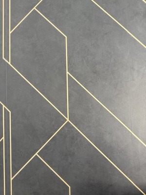 rasch Black Gold Geometric Non-woven Wallpaper Roll 10.05m x 0.53m 427431