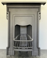 Original Restored Antique Cast Iron Edwardian Fireplace Small Bedroom (AF348)