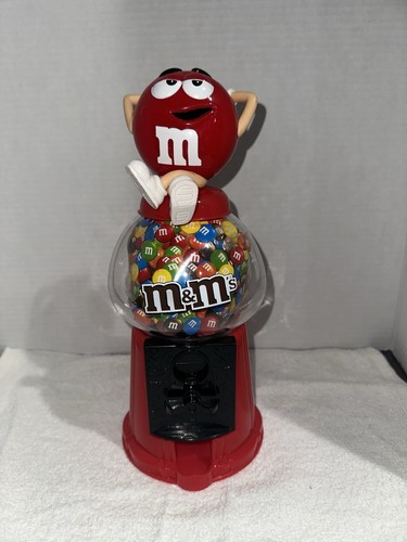 M & M RED Candy Dispenser/Gumball/ Coin Bank - Picture 1 of 15