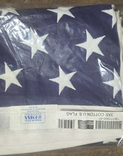 Cotton U.S. Flag 3x5 Made in USA Blue Field with White Stars
