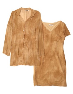 Marella Womens 2 Piece Set IT 42 Medium Beige Animal Print Viscose BI23
