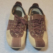 Dexter Vintage Two Tone Suede Bowling Shoes Brown Tan Lace Up Men's Sz est 9.5