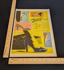 Vintage 1955 Vitality Shoes Color Print Ad Full Page Original Advertisement