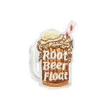 Root Beer Float Embroidered Iron On Patch - Boys Girls Kids Scouts Children 91-M