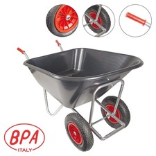 BPA Gro&szlig;muldenkarre Zweirad Schubkarre Stall Hofkarre Futterkarre 2Rad 240l