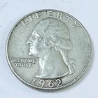 1962 D  SILVER WASHINGTON QUARTER  90% SILVER CIRCULATED COIN FREE SHIP #7580