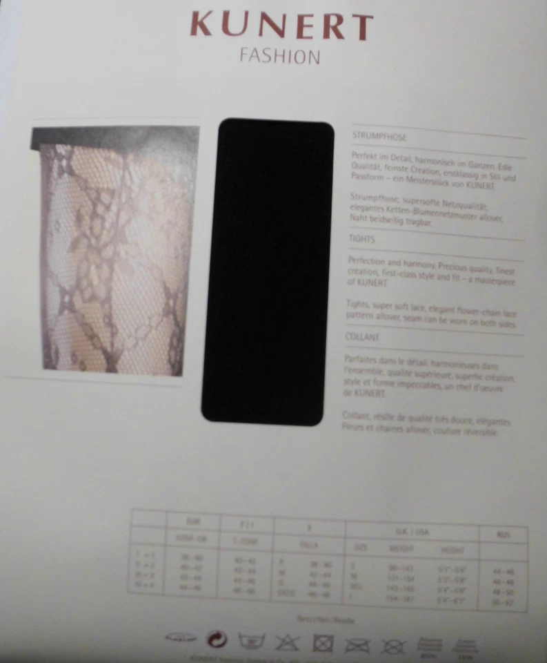 Kunert Fashion Strumpfhose supersofte Netzqualität eleg. Ketten-Blumennetzmuster - Bild 2 von 2