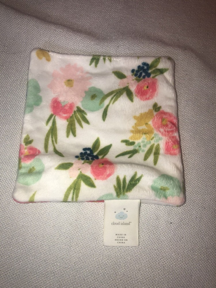 6-inch Cloud Island Floral Fields Baby Lovey Crinkle Toy Square
