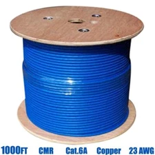 1000FT Cat6A Ethernet LAN Network UTP Cable CMR Riser 23AWG Solid Copper Wire