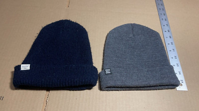 MENS HERSHEL BEANIE HAT LOT OF 2 WINTER