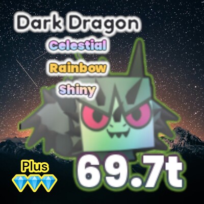 Pet Simulator 99. Shiny Rainbow Dark Dragon + 2M Diamonds. PS99. Same Day. 