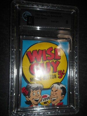 1965 WISE GUYS 5c METAL BUTTON PACK (GRADED GAI 8)  TOPPS 