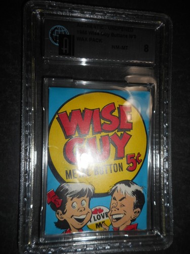 1965 WISE GUYS 5c METALL BUTTON PACK (GRADED GAI 8) TOPPS