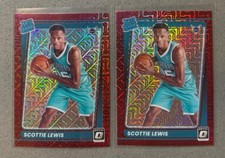 2 Lot 2021-22 Donruss Optic 196 Scottie Lewis Mojo Red Prizm Choice Rated Rookie