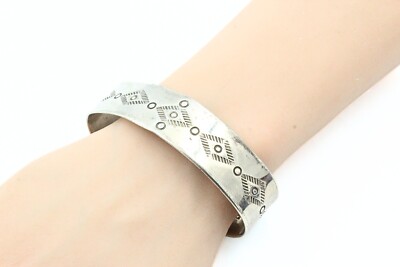 Handsome Harrison Yazzie Sterling Silver Stamped Etched Navajo