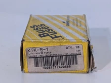 Lot of 10 Cooper Bussman KTK-R-1 fuses, 1A, 1 amp, in original box, as shown