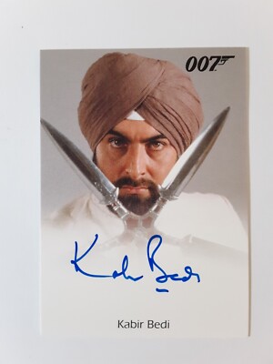 Kabir Bedi As Gobinda  SIGNED JAMES BOND 007 TRADING CARD RITTENHOUSE 