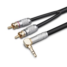 Audiophile Audio Cable 3.5mm Male to 2 RCA Stereo Y Splitter adapter Gold Plated