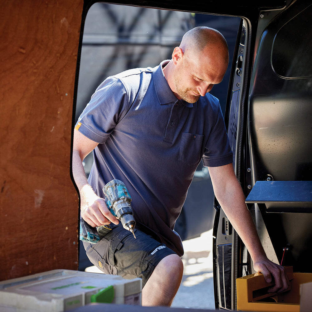 Thumbnail - Scruffs - Polohemd „eco Worker“, Marineblau