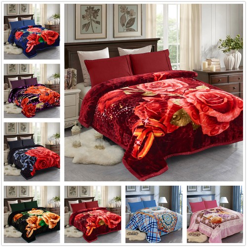 Rose Theme Mink Blanket Reversible 