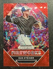2020 Panini Prizm Draft Picks Fireworks Red Donut Circles Gus Steiger 57/99