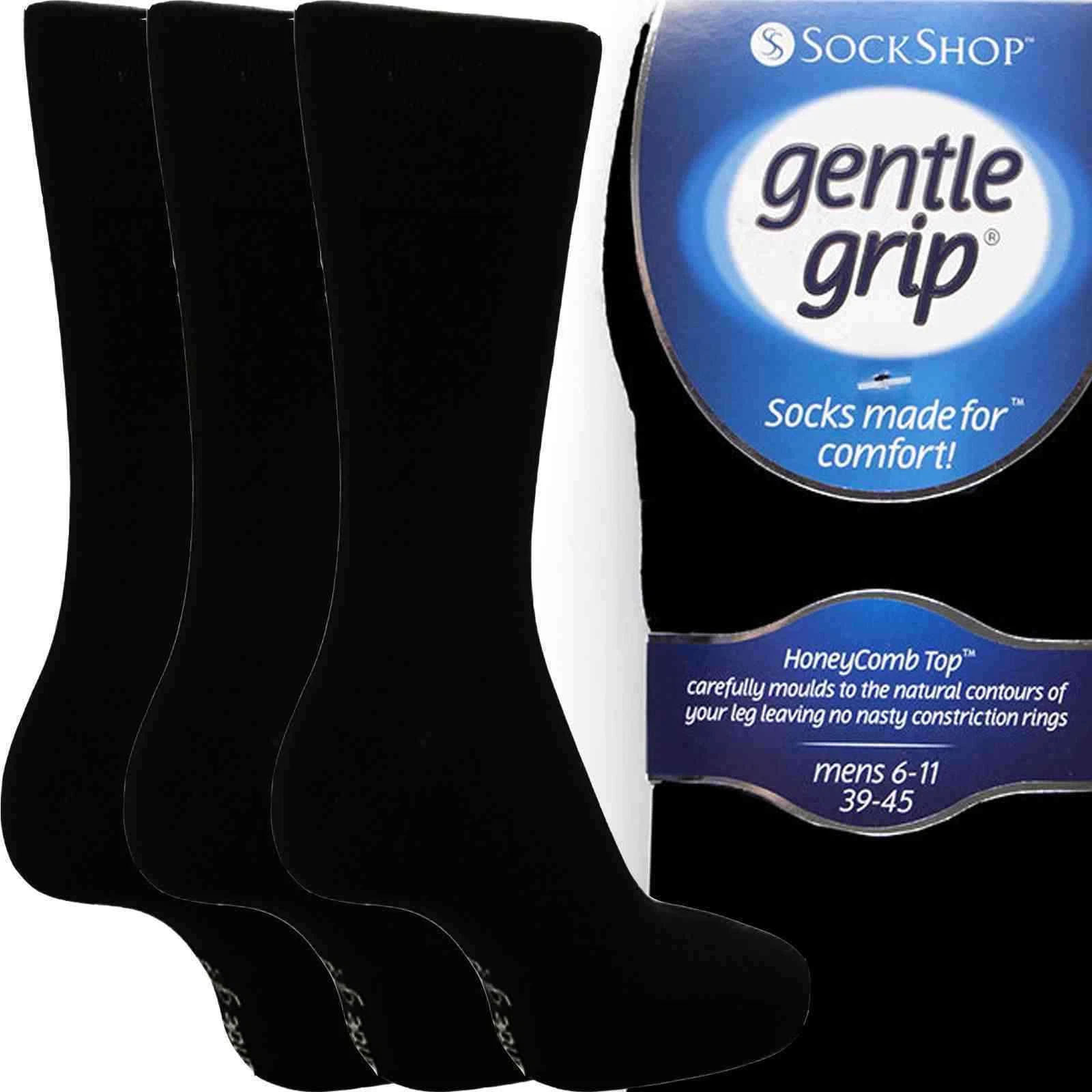Luxury Men's Gentle Grip 12 pairs Sock Cotton Honeycom, UK 6-11 EUR 39-45