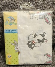 Vintage Crib Sheet Baby Looney Tunes Bugs Bunny Tweety Bird Sylvester New