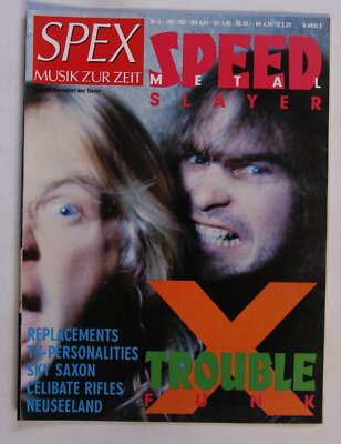 Spex Juni 1987 GER Magazine Slayer Replacements TV Personalities Sky Saxon