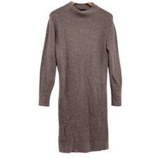Ann Taylor Sweater Dress Women Size XS Brown Wool Blend Long Sleeve Oversized