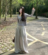 Fashion Summer Womens Trousers Wide Leg Casual High Waist Loose Long Pants