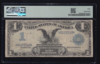 US 1899 $1 Silver Certificate INVERTED BACK ERROR FR 226a PMG 8