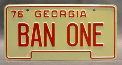 Smokey and the Bandit 1977 Trans Am USA BAN ONE Metal Stamped License Plate - Bild 1 von 3