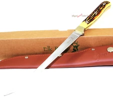 Elk Ridge Faux Bone Fish Fishing Filet Fillet Camping Hunting Knife + Sheath