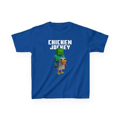 Kids Chicken Jockey T-Shirt, Gamer Gift Fun Shirt, Unisex Tee for Boys an Girls