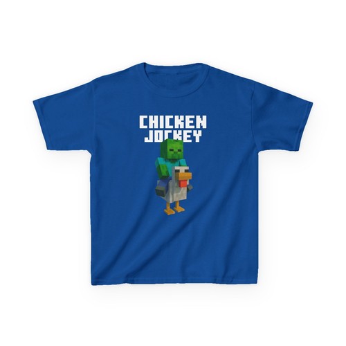 Kids Chicken Jockey T-Shirt, Gamer Gift Fun Shirt, Unisex Tee for Boys an Girls - Picture 3 of 44