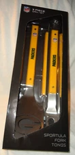 GREEN BAY PACKERS 3 PIECE GRILL SET SPORTULA, FORK AND TONGS NEW IN PACKAGE