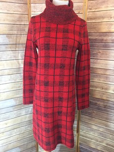 plaid turtleneck dress