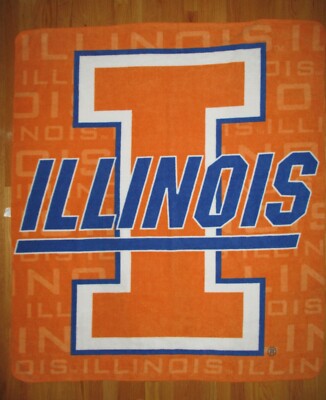 Illini Rug UNIVERSITY of ILLINOIS FIGHTING ILLINI 54 in. x 60 in. Throw Rug | eBay