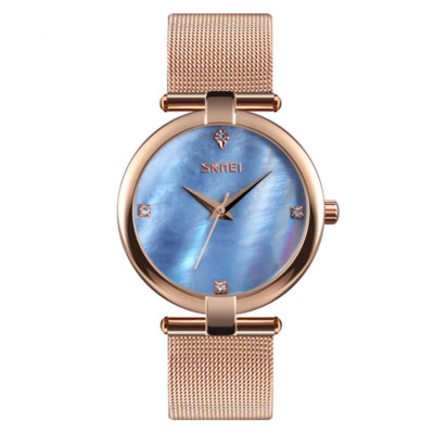 Women\'s Blue Slim Quartz Stainless Steel Mesh Bracelet Elegant Wrist Watch Women main image 2