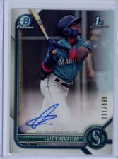 2022 Bowman Chrome #CPA-LC Luis Chevalier Refractor Auto /499