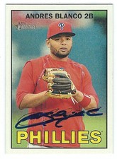 Autographed ANDRES BLANCO Philadelphia Phillies 2016 Topps Heritage Card #277