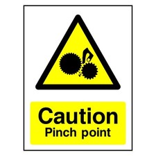Caution Pinch Point Sign or Sticker | MACH0038