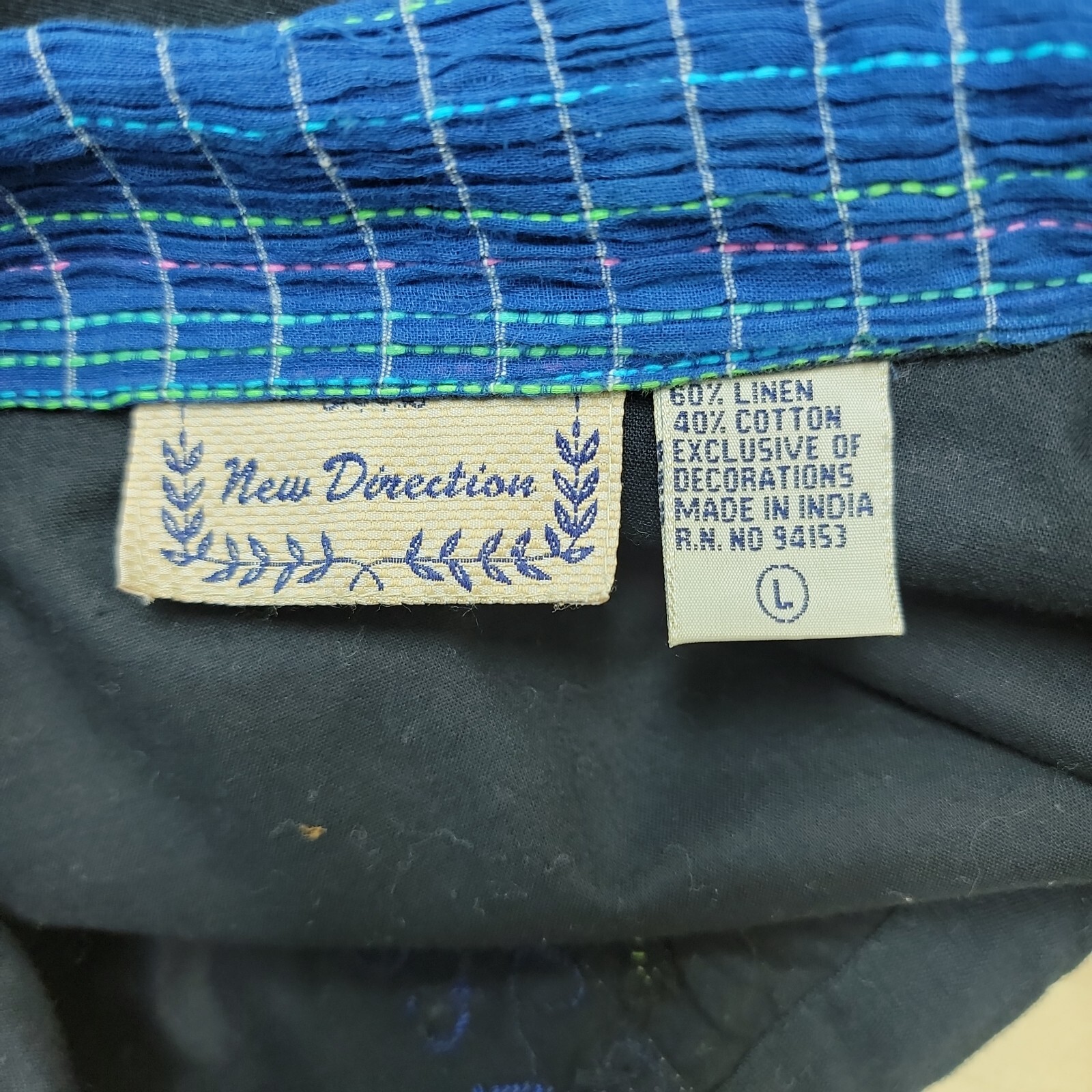 New Direction Jacket Womens Sz L Patchwork Embell… - image 11