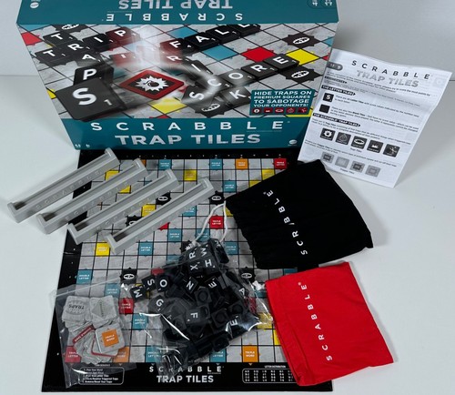 Scrabble Trap Tiles Word Board Game with Traps & Trigger Tiles by Mattel 2022 - Picture 3 of 13