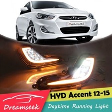 Led Drl For Hyundai Accent 2012-2015 Daytime Running Light With Turn Signal Lamp