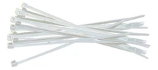 100 Pack- 5.9" Cable Ties , White , UV Weather Resistant , 50LB , 4.8X150MM , UL