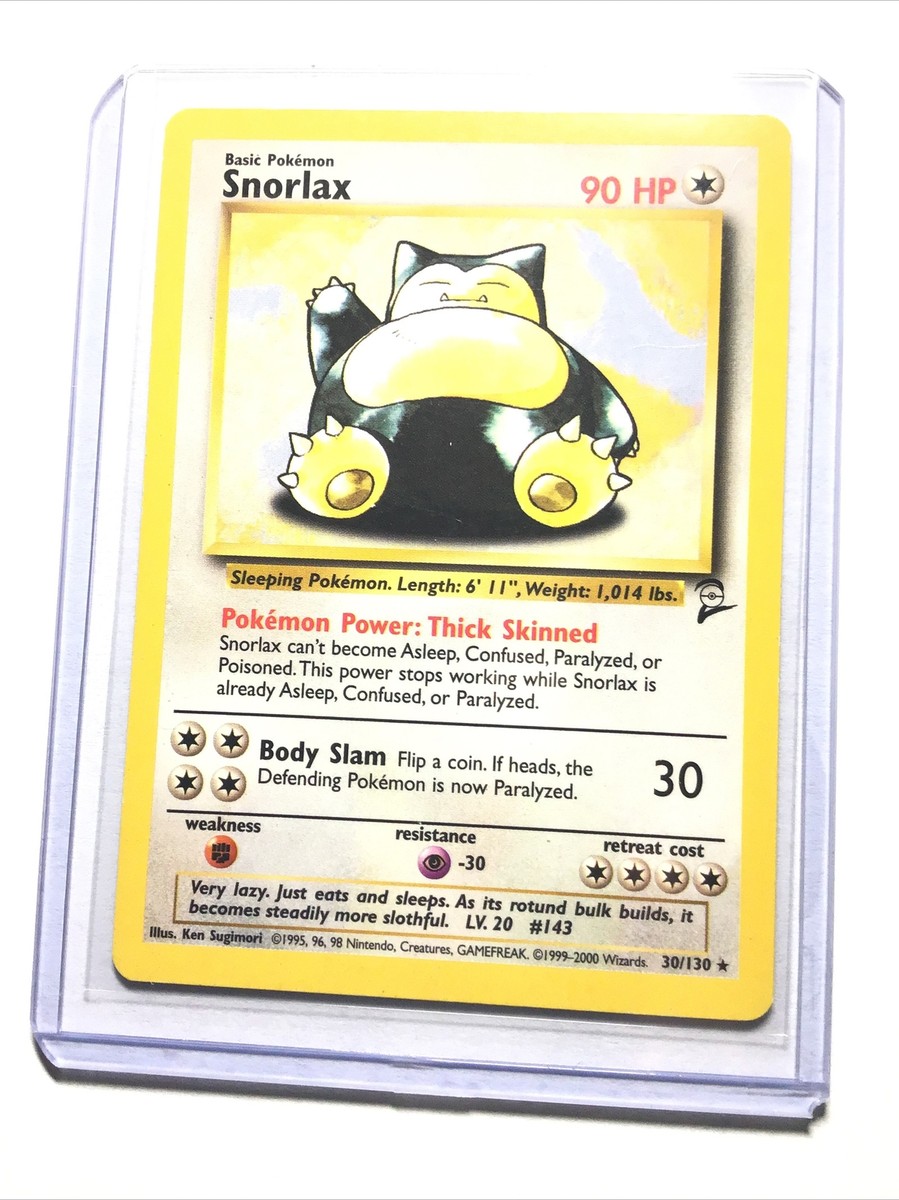 SNORLAX - 30/130 - Base Set 2 - Rare - Pokemon Card - EXC / NEAR