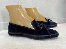 Sz 5.5 M NAVY BLUE Shoes NOS Vtg KEDS Grasshoppers Faux Suede Sneakers Slip On